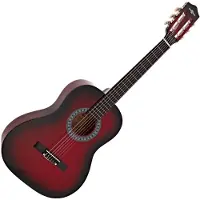 Gear4Music 3/4 Klassisk Gitar Redburst fra