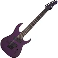 Gear4Music Harlem S 7-Streng Fanned Fret Gitar fra Purple Sparkle