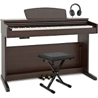 Gear4Music DP-10X Digitalt Piano fra  Mørk RW + Tilbehørspakke