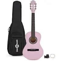 Gear4Music Junior 1/2 Klassisk Gitarpakke Rosa fra