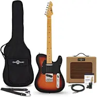 Gear4Music Knoxville Elektrisk Gitar + Forsterkerpakke Sunburst