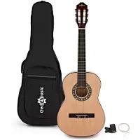 Gear4Music 3/4 Klassisk Gitar Natural Pakke fra