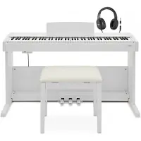 Gear4Music VISIONKEY-500 Digitalpiano Benkpakke fra Hvit