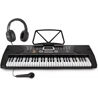 Gear4Music MK-2000 Bærbart Keyboard med 61 Taster fra - Nybegynnerpakke