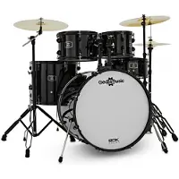 Gear4Music BDK-22 Expanded Rock Drum Kit by Black