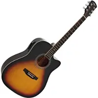 Gear4Music Dreadnought Cutaway Elektroakustisk Gitar Sunburst
