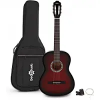 Gear4Music Classical Guitar Pack RedBurst fra