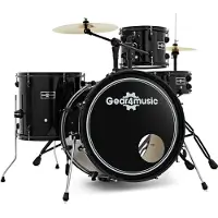 Gear4Music BDK-1 Kompakt Trommesett fra Svart