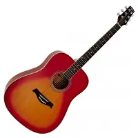Gear4Music Dreadnought Acoustic Guitar by Cherry Sunburst