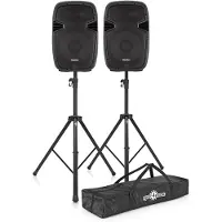 SubZero 600W 15" PA Høyttaleranlegg med Digital Mediaspiller og Stativer