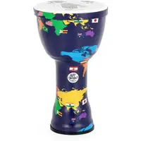 Percussion Plus Slap Djembe Pre-Tuned 8 inch Head World Map