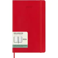 Moleskine Kalender 2026 Classic Soft 12M Week Note Large Rød Moleskine