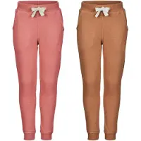 Minymo Joggebukser - 2-pack - Kløft Rose/Brun - - 9 år (134) - Joggebukse