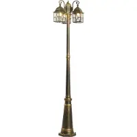 QAZQA Klassisk utendørs lykt antikk gull med klart glass 198 cm IP44 - London