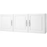 Vevor Veggskap til vaskerom, veggmontert hengeskap med 2 etasjer og 3 dører, skaporganisator med justerbar hylle, for kjøkken, garasje, vaskerom, 30,5 x 132 x 51 cm (D x B x H), hvit