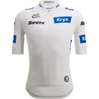 Santini Tour De France Official White 2025 Kort Ermet Trøye
