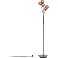 QAZQA Design gulvlampe bronse med bronsefarget glass 5-lys - Athens