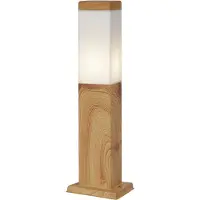 QAZQA Moderne utendørs gulvlampe stål med treprint 45 cm IP44 - Malois