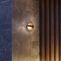 VIOKEF Utendørs LED-vegglampe Mayorka, rustbrun, bredde 22 cm, IP65