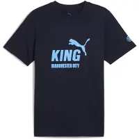 Puma Manchester City KING Logo Tee Men, Sport, Deep Navy/Light Blue, XL