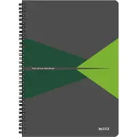 Leitz Office - Notisbok - spiralbundet - A4 - 90 ark / 180 sider - rutet - grønn - kartong