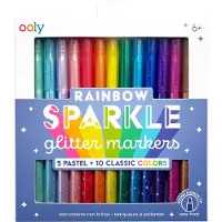 Ooly Rainbow Sparkle glittermarkører 15stk