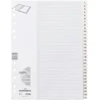 Durable 616002, Numerisk faneindeks, Hvit, Portrett, A4, 230 mm, 297 mm