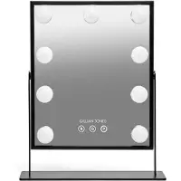 Gillian Jones Makeup Artist Mirror w. 9 strong LED bulb - Black