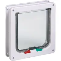 Karlie katteluke med 4-veis lås, hvit - hvit: L 23,5 x B 25,2 cm