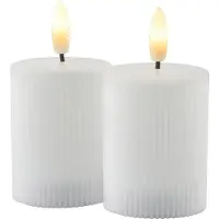 Sirius Home Sirius Smilla oppladbart miniblokkslys - hvit - 2 stk