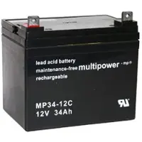 Multipower MPC34-12 Blybatteri 12 V 34 Ah Blyfleece (B x H x T) 196 x 180 x 130 mm M6 skruetilslutning Cyklusstabilt, Vedligeholdelsesfri, Lav selvafladning