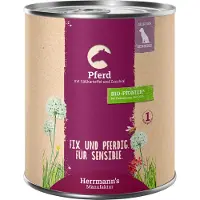 Herrmann's Økonomipakke Meny Sensitive økologisk - 24 x 800 g Hest med øko-søtpotet og øko-squash