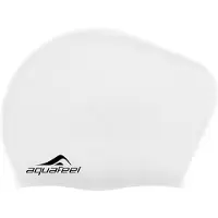 Aquafeel svømmehette i silikon 30404, 10 white, langt hår