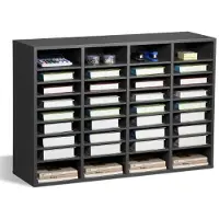 Vevor litteraturorganisator, 36 roms kontorpostkasse med justerbare hyller, postkassesorterer i tre, medium tetthet, fiberplate, kontor, hjemme, klasserom, oppbevaring for filer, dokumenter, papirer,
