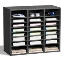 Vevor litteraturorganisator, kontorpostkasse med 24 rom og justerbare hyller, postkassesorterer i tre, medium tetthet, fiberplate, kontor, hjemme, klasserom, oppbevaring for filer, dokumenter, papirer