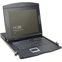 Digitus Professional DS-72210-1GE - KVM-konsoll med KVM-svitsj - 1 porter - Tysk - 17 - kan monteres i rack - 1280 x 1024 @ 60 Hz - 1000:1 - svart, RAL 9005 - 1U