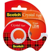 Scotch Crystal - dispenser with office tape - 19 mm x 7.5 m - clear tape