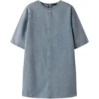 LMTD Kjole - NlfAmel - Medium+ Blue Denim - - 16 år (176) - Kjole