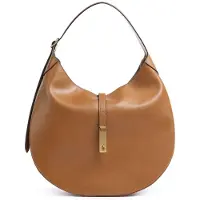 Ralph Lauren for woman. 428867518002 Brown calfskin large Polo ID shoulder bag (OSFA), Beige, Casual, Leather
