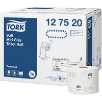 Tork Toiletpapir Soft Mid-Size T6 Premium 2-lag hvid 90m - (27 ruller pr. karton)