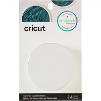 Cricut Infusible Ink - Unfinished coaster - round - 9.1 cm diameter - blanc - keramisk (en pakke 4)