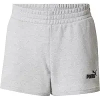 Puma ESS Small No. 1 Logo 4'' Shorts Women, Clothing, Light Gray Heather, XL