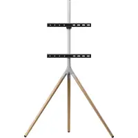 One For All WM 7472 - Stativ - tripod - for flatpanel - handmade wood - sølvgrå, ek - skjermstørrelse: 32-65 - plassering på gulv