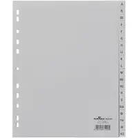 Durable 652010, Alfabetisk faneindeks, Grå, Portrett, A4, 245 mm, 297 mm
