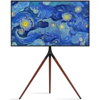 Techly - Stativ - tripod - for flatpanel - mørk valnøttfarge - skjermstørrelse: 45-65 - plassering på gulv