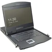 Digitus Professional DS-72211-4GE - KVM-konsoll med KVM-svitsj - 8 porter - Tysk - 19 - kan monteres i rack - 1366 x 768 @ 60 Hz - 1000:1 - svart, RAL 9005 - 1U