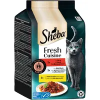 Sheba Økonomipakke Fresh Cuisine Taste of Paris 36 x 50 g - Storfekjøtt, hvit fisk og kyllinglever