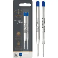 Parker Ballpoint Pen Refills | Medium Point | Blue QUINKflow Ink | 2 Count