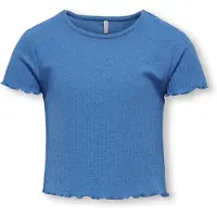 Kids Only T-skjorte - KogNella - Rib - Noos - Fransk Blue - - 9-10 år (134-140) - T-skjorte