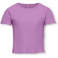 ONLY T-skjorte - Noos - Rib - KogNella - Afrikansk Violet - - 7-8 år (122-128) - T-skjorte